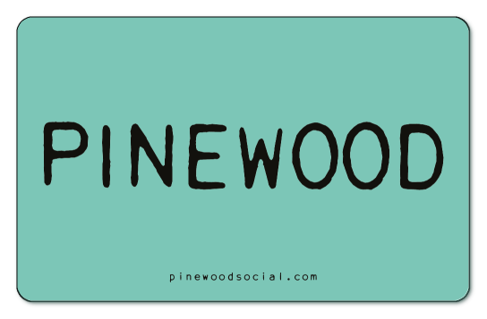 Pinewood logo on a teal background